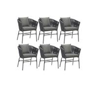 Ensemble de chaises VALEIRAS effet corde tressée - Lot de 6
