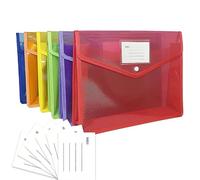 Ensemble de 6 chemises et pochette document plastique A4 : Extensibles, imperméables, transparentes. Idéales pour organisation, poche étiquette. Parfaites pour documents, classeurs, bureau.
