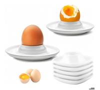 Ensemble de 6 coquetiers avec plateaux à œufs, empilables ronds avec base, pour petit-déjeuner et cuisine.