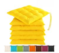 Ensemble de 6 coussins de siège carrés modernes, doux, respirants et confortables, matelassés, pour chaises de salle à manger, pour la maison, le bureau, les restaurants 6pcs pink