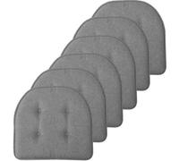 Ensemble de 6 coussins de siège en forme de U, gris, de la marque Unyqoos® – Coussins avec mousse à mémoire de forme, base antidérapante, capitonnés, dimensions : 43,2 x 40,6 cm