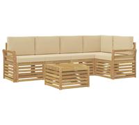 Ensemble de 6 coussins de sol pour l'extérieur, couleur beige, dimensions : 59 x 59 x 37 cm