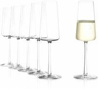 Stölzle Lausitz Verres à Champagne Power Lot de 6, 240ml - Flûtes en Cristal Élegantes pour Prosecco & Vin Mousseux - Artisanat Allemand Haut de Gamme - Lavables & Résistants aux Chocs