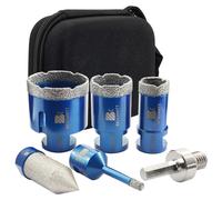 Ensemble de 6 forets pour carrelage, comprenant un foret conique de 20 mm et un adaptateur hexagonal - Foret sec M14 de qualité professionnelle, soudé sous vide