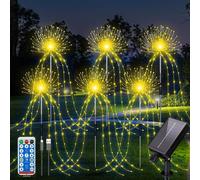 Ensemble de 6 guirlandes solaires LED de 720 ampoules, lumière blanche chaude, avec télécommande