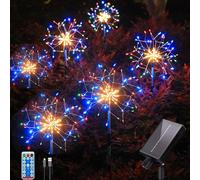 Ensemble de 6 guirlandes solaires LED de 900 lumières, multicolores, avec télécommande, étanches