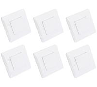 Ensemble de 6 interrupteurs à double voie, de couleur blanche, au design moderne et brillant
