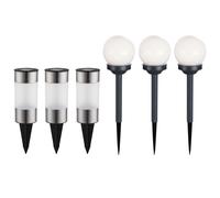Ensemble de 6 LED Lampes à Bougie Solaire Jardin Patio Éclairage Spike Lumières Acier Inoxydable