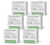 Ensemble de 6 modules d'interrupteurs intelligents, unipolaires, avec Wi-Fi, compatibles Tuya, Alexa et Google Home