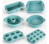 Ensemble de 6 moules de cuisson en silicone, résistants à la chaleur et antiadhésifs