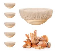 Ensemble de 6 paniers de fermentation - Paniers ronds de 15,24 cm - Mini moules à pain - Paniers banneton - Paniers en rotin - Matériaux naturels - Panier à pain