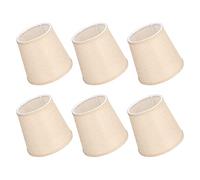 Ensemble de 6 petits abat-jour cylindriques à pince, 11,4 x 15,2 cm, blanc crème, format mini