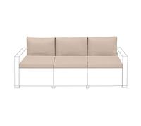 Ensemble de 6 pièces de coussins d'assise de remplacement pour canapé d’extérieur 3 places Keter Allibert California, en rotin, couleur pierre