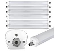 Ensemble de 6 plafonniers de projecteur de lumière du jour d'atelier de lumière de tube de baignoire de SMD LED de 36 watts