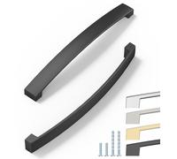 Ensemble de 6 poignées, 192 mm, noires, élégantes, pour cuisine