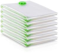 Ensemble de 6 sacs de conservation sous vide Unyqoos®, hermétiques et étanches – 3 sacs de 110 x 80 cm + 3 sacs de 80 x 60 cm, permettant de gagner jusqu'à 75 % d'espace, réutilisables