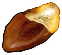 Ensemble de 6 supports en verre, couleur marron et or, dimensions : 13 x 23 x 4 cm