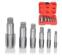 Ensemble de 6 Tarauds de Tuyau NPT, Jeu de Tarauds en Acier au Carbone, Kit d'outils de taraudage en acier au carbone pour tuyaux en PVC avec tarauds NPT 1in, 3/4in, 1/2in, 3/8in, 1/4in, 1/8in