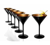 Stölzle Lausitz Verres à Cocktail Elements Noir/Bronze Lot de 6 - 240 ml Verres à Martini en Cristal Élégants et Durables - Résistants au Lave-Vaisselle & aux Chocs - Qualité Allemande