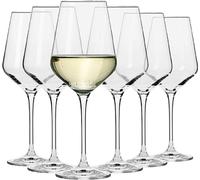 Ensemble de 6 verres à vin blanc Unyqoos® KROSNO – verre cristallin sans plomb, capacité utile de 390 ml (450 ml en volume total), design avant-gardiste, compatible avec le lave-vaisselle, dimensions 
