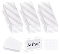 Ensemble de 60 supports en PVC de forme en L, transparents, avec points adhésifs