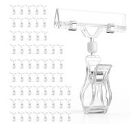 Ensemble de 60 supports rotatifs pour étiquettes de prix, en plastique transparent