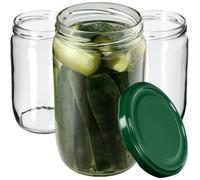 Ensemble de 64 Bocaux KADAX 720ml Verre Transparent avec Couvercles Verts