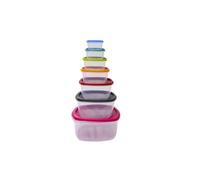 Ensemble de 7 boîtes alimentaires avec couvercles multicolores - Jusqu'à 5.5L
