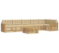 Ensemble de 7 pièces de canapés d'extérieur, couleur beige, dimensions : 79 x 79 x 37 cm