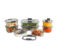 Ensemble de 8 boîtes de conservation alimentaire en verre Sistema Brilliance, 100% étanches et hermétiques, évents pour Micro-onde pour un chauffage sans éclaboussures