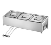 Ensemble De 8 Casseroles, Étagères À Épices En Acier Inoxydable Avec Couvercles Et Cuillères, Support À Condiments Sur Pied À 2 Rangées, Étagère De Rangement Pour Confitu,B-36X18X16CM/14X7X6IN