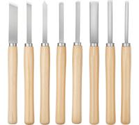 Ensemble de 8 ciseaux à bois pour tour à bois Outils de tournage sur bois Lames en acier Finisseur pour tour à bois