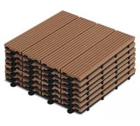 Ensemble de 8 dalles de terrasse en composite bois, dimensions 30 x 30 cm