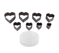 Ensemble de 8 emporte-pièces en forme de cœur, matrice de poinçonnage en acier allié pour cuir avec lames tranchantes, moule de découpe en forme de cœur pour travaux manuels, livré