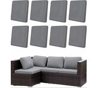 Ensemble de 8 housses de coussin extensibles pour l'extérieur, couleur gris fumée