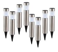 Ensemble de 8 lampes enfichables solaire LED chemin de jardin éclairage extérieur IP44 lampes à pointes en acier inoxydable