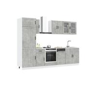 Ensemble de 8 meubles de cuisine "Lucca" en bois d'ingénierie gris béton 3314805