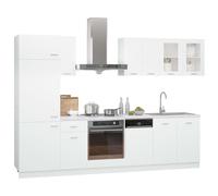 Ensemble de 8 meubles de cuisine "Lyon" en bois d'ingénierie blanc