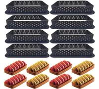 Ensemble de 8 moules en silicone Ibenzoa® – moules perforés pour tartes, mousses et quiches (18/15/12/8/7 cm), sans BPA, résistant de -40 à +230 °C, antiadhésif