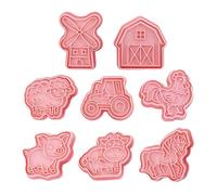 Ensemble De 8 Moules Sur Le Thème De La Ferme, Moules Pour Animaux De Ferme, Moules À Biscuits, Moules À Découper La Pâte, Moules À Pâtisserie Amusants