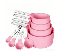 Ensemble de 8 pièces/4 pièces de tasses et cuillères à mesurer, tasses et cuillères empilables avec poignées en acier inoxydable, tasses à mesurer imbriquées pour ingrédients secs et liquides, tasses 