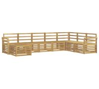 Ensemble de 8 pièces de canapés d'extérieur, couleur blanche, dimensions : 308 x 190 x 73 cm