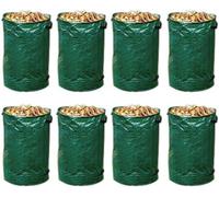 Ensemble de 8 sacs de jardin Unyqoos® de 120 litres – résistants aux intempéries, lavables et réutilisables, en tissu de polypropylène avec des poignées de transport robustes