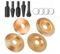 Ensemble De 9 Disques De Sculpture Sur Bois Pour Meuleuse D'angle, Disque Abrasif En Carbure De Tungstène Et Acier Au Carbone À Arbre De 22 mm À Grain Très Grossier Pour Façonner