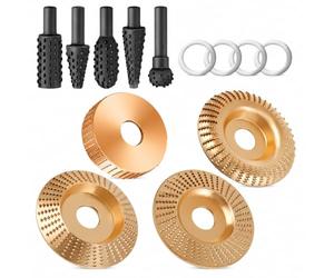 Ensemble De 9 Disques De Sculpture Sur Bois Pour Meuleuse D'angle, Disque Abrasif En Carbure De Tungstène Et Acier Au Carbone À Arbre De 22 mm À Grain Très Grossier Pour Façonner