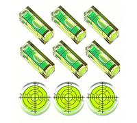 Ensemble de 9 mini niveaux à bulle, outil de nivellement magnétique carré et circulaire, petit niveau de haute précision pour trépied d'appareil photo, cadre photo, perceuse, platine tournante, phonog
