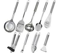 Fackelmann – Ensemble de 9 ustensiles de cuisine Ovale – Inox Gris