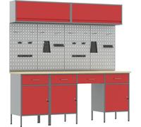 Ensemble de armoires de rangement avec tiroirs, 10 pièces, rouge (vidaXL)