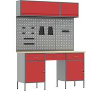 Ensemble de armoires de rangement avec tiroirs, 8 pièces, rouge (vidaXL)