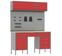 Ensemble de armoires de rangement avec tiroirs, 8 pièces, rouge (vidaXL)